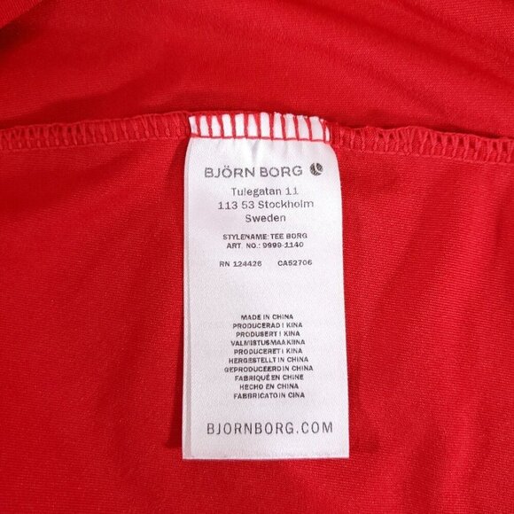 Bjorn Borg Mens Size Large Hydro Pro Active Performance Athletic T-Shirt Tee Red - Picture 6 of 10